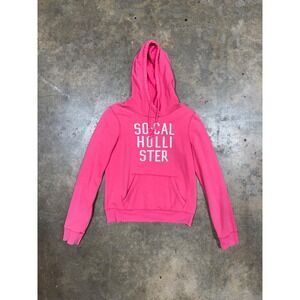 Hollister Hoodie Women Small Pink So-Cal Embroidered Pullover Logo